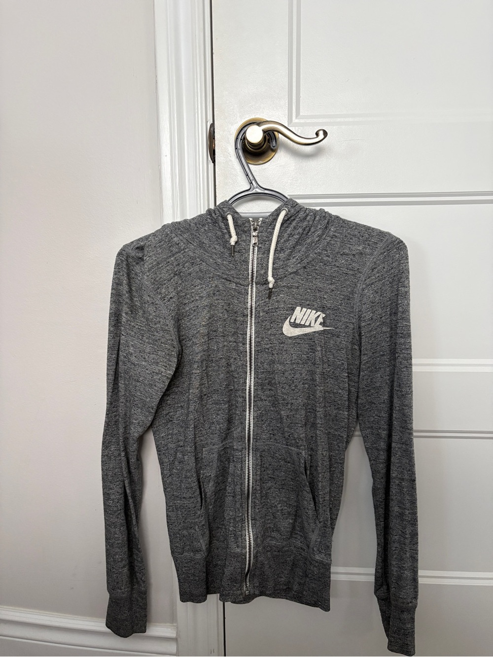 Nike Gray Heather Full-Zip Hooded Sweatshirt